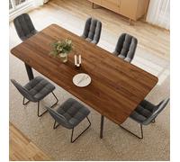 Ensemble table à manger avec 6 chaises, table à rallonges, table à manger moderne et élégante en MDF pour le salon