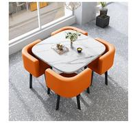 Ensemble Table À Manger Carrée Moderne pour Quatre Personnes, De Négociation Et Conférence avec Chaises Peu Encombrantes, Idéal pour Les Restaurants, Balcons, Réunions Cafés(#7,80cm/31.5in)