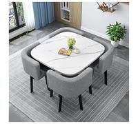 Ensemble Table À Manger Carrée Moderne pour Quatre Personnes, De Négociation Et Conférence avec Chaises Peu Encombrantes, Idéal pour Les Restaurants, Balcons, Réunions Cafés(#16,80cm/31.5in)