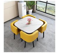 Ensemble Table À Manger Carrée Moderne pour Quatre Personnes, De Négociation Et Conférence avec Chaises Peu Encombrantes, Idéal pour Les Restaurants, Balcons, Réunions Cafés(#5,80cm/31.5in)