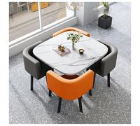 Ensemble Table À Manger Carrée Moderne pour Quatre Personnes, De Négociation Et Conférence avec Chaises Peu Encombrantes, Idéal pour Les Restaurants, Balcons, Réunions Cafés(#8,90cm/35.5in)