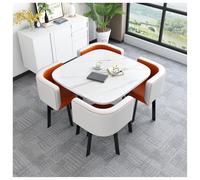 Ensemble Table À Manger Carrée Moderne pour Quatre Personnes, De Négociation Et Conférence avec Chaises Peu Encombrantes, Idéal pour Les Restaurants, Balcons, Réunions Cafés(#10,80cm/31.5in)