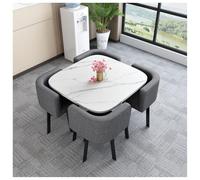 Ensemble Table À Manger Carrée Moderne pour Quatre Personnes, De Négociation Et Conférence avec Chaises Peu Encombrantes, Idéal pour Les Restaurants, Balcons, Réunions Cafés(#15,90cm/35.5in)