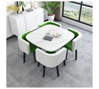 Ensemble Table À Manger Carrée Moderne pour Quatre Personnes, De Négociation Et Conférence avec Chaises Peu Encombrantes, Idéal pour Les Restaurants, Balcons, Réunions Cafés(#11,90cm/35.5in)