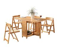Ensemble Table à Manger, Ensemble Table et chaises à Manger en Bois Massif avec 4 rallonges pour Cuisine, Salon, Restaurant-1