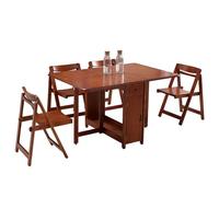 Ensemble Table à Manger, Ensemble Table et chaises à Manger en Bois Massif avec 4 rallonges pour Cuisine, Salon, Restaurant-1