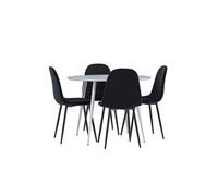 Ensemble Table à Manger et 4 Chaises Plaza & Polar 120cm Gris et Noir