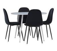 Ensemble Table à Manger et 4 Chaises Plaza & Polar 120cm Gris et Noir