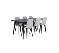 Ensemble Table à Manger et 6 Chaises Dipp & Polar 180cm Noir et Gris