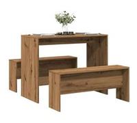 vidaXL Ensemble table à manger et bancs 3 pcs – bois d'ingénierie