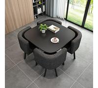 Ensemble table à manger peu encombrante avec 4 chaises élégantes - Table de réunion et de réception polyvalente pour petits espaces, salles à manger et cafés - Mobilier de maison fonctionnel (couleur)