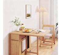 Ensemble Table à Manger Pliante en Bois Massif avec 4 chaises, Peu encombrante, idéale for Salle à Manger, Balcon et Restaurant.