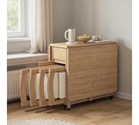 Ensemble Table à Manger Pliante Extensible avec 4 chaises, Bois élégant, Gain de Place, idéal for Cuisine, Salon, Restaurant - 1,4 m, Tables et chaises de Salle à Manger Modernes