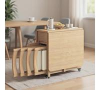 Ensemble Table à Manger Pliante Peu encombrante for 4 Personnes - Table à abattant Pliable en Bambou avec chaises, Aucun Assemblage requis
