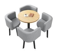 Ensemble Table à Manger pour 4 Personnes, Table de Réception et Chaises, Bureau de Négociation, Bureau de Conférence, pour La Maison, Le Salon, Le Balcon, Le Café, La Salle de Pause(Gray)