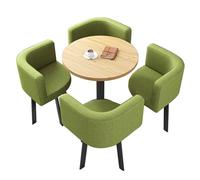 Ensemble Table à Manger pour 4 Personnes, Table de Réception et Chaises, Bureau de Négociation, Bureau de Conférence, pour La Maison, Le Salon, Le Balcon, Le Café, La Salle de Pause(Green)