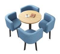Ensemble Table à Manger pour 4 Personnes, Table de Réception et Chaises, Bureau de Négociation, Bureau de Conférence, pour La Maison, Le Salon, Le Balcon, Le Café, La Salle de Pause(Blue)