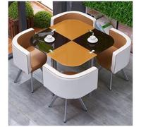 Ensemble Table À Manger Ronde/Carrée avec Chaises, Mobilier De Bar De Cuisine Moderne, Petite Table De Conférence pour Le Dîner, Idéal pour Les Petits Espaces,6