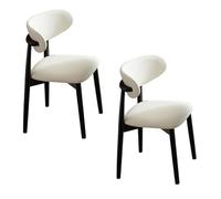 Ensemble table à manger ronde en bois massif avec base en métal et chaises rembourrées pour économiser de l'espace dans la cuisine ou la salle à manger