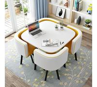 Ensemble table à manger ronde moderne avec 4 chaises pour petit bureau, salle de conférence, 80 cm de diamètre, meubles de salle à manger modernes pour cuisine, salon, salon