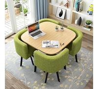 Ensemble table à manger ronde moderne avec 4 chaises pour petit bureau, salle de conférence, mobilier élégant et fonctionnel pour cuisine, salon et salon (80 cm)