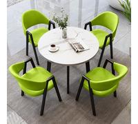 Ensemble table à manger ronde moderne et peu encombrante avec 4 chaises pour bureau, salon, café