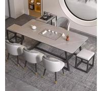 Ensemble Table à thé et Chaise en Pierre de Luxe légère de Style Chinois, Ensemble de Table de Brassage de thé Kung Fu Simple et Moderne et Plateau à thé, Nouvelle Collection(1.6m Set c)
