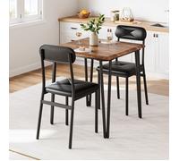 Ensemble Table avec 2 chaises chêne clair MDF métal laqué Ensemble 3 pièces pour salle à manger cuisine