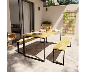 Ensemble table + bancs 6 personnes Cerland Blakea