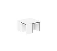 Ensemble table basse et 3 tables d'appoint gigognes Toilinux ROSKILDE - MDF Blanc - Carré - 60x60x36.8 cm Blanc