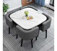 Ensemble table basse et chaise 5 pièces, table de conférence ronde 4 places, ensemble de salle à manger simple pour bureau, réception, club, café, balcon, salon (couleur :