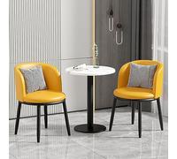 Ensemble table basse et chaises compactes pour petits espaces, salon de thé, café, magasin de desserts, salle de négociation, salle de réception, restaurant, bar, terrasse - Jaune