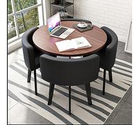 Ensemble table basse et chaises encastrées pour petit bureau, réception, table de réunion ronde compacte et chaises pour négociation, idéal pour la vente de magasins et réunions