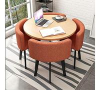 Ensemble table basse et chaises encastrées pour petit bureau, salle de réception et réunions, table ronde élégante de négociation pour vente magasins et usage domestique