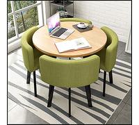 Ensemble table basse et chaises encastrées pour petits bureaux, salles de réception et réunions, table ronde élégante et chaises de négociation pour vente boutiques et collaborations