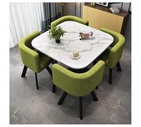 Ensemble table basse et chaises modernes en marbre pour balcon, salon, salle à manger, bureau, réception, salle de réunion, salon de beauté et cinéma Table ronde avec quatre chaises incluses