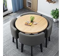 Ensemble table basse et chaises peu encombrantes - Fourrure élégante gris foncé pour bureau, réception, café, salon, balcon, salle de pause - Design moderne et confortable