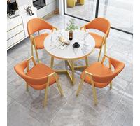Ensemble table basse et chaises rondes de 80 cm - Meubles de club modernes rembourrés en tissu pour la maison, le salon, la réception du bureau, la salle de conférence et le balcon
