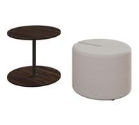 Ensemble table basse et pouf gigogne Toilinux Orbit - Rond - Marron Marron