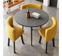 Ensemble table basse moderne et décontractée avec chaises en cuir, table de conférence élégante et chaise pour bureau, salon, cuisine, balcon - Parfait pour les négociations et les rassemblements.