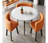 Ensemble table basse moderne et élégante en cuir avec chaises - Table de négociation élégante pour salle à manger et bureau pour salon, cuisine, balcon - Design décontracté chic pour décoration