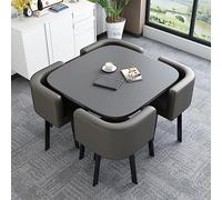 Ensemble table basse moderne gris clair pour salle de conférence - Petite table de réunion et chaises pour négociation et vente de bureau - Idéal pour les réunions d'affaires