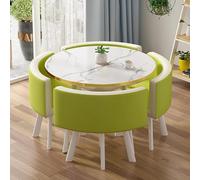 Ensemble table basse ronde avec 4 chaises, bureau de réception pour bureau, salon de beauté, table à manger pour 4 personnes