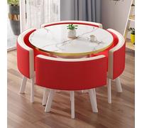 Ensemble table basse ronde avec 4 chaises, bureau de réception pour bureau, salon de beauté, table à manger pour 4 personnes