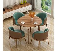 Ensemble table basse ronde et chaise - Assise confortable pour réception de bureau, café, salon à domicile, chambre, balcon, bibliothèque ou café - Design élégant et confortable