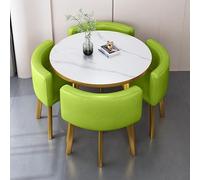 Ensemble table basse ronde et chaises pour réunions, gain de place, meubles pour négociation et vente dans les magasins et les bureaux Vert
