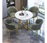 Ensemble table basse ronde moderne - 80 x 75 cm - Table de bar avec chaises - Meuble de conférence élégant pour cuisine et salon - Design contemporain