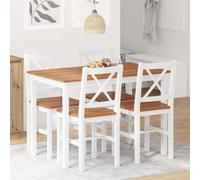 Ensemble Table Bois 4 Chaises Couleur Marron Salle à Manger Cuisine vidaXL