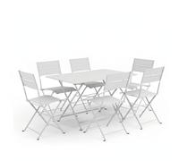 Ensemble Table Cargo + Chaises FERMOB Latitude 6 personnes - Gris Argile