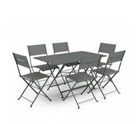 Ensemble Table Cargo + Chaises FERMOB Latitude 6 personnes - Romarin